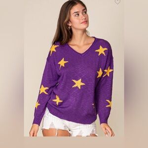 Purple Star Sweater